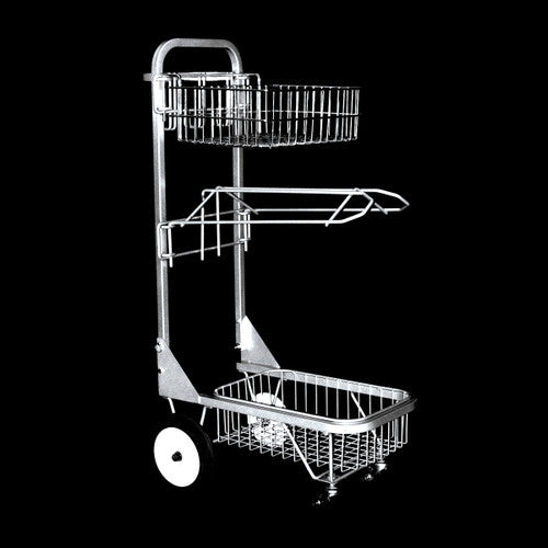 Rolling Dolly with Wire Basket and 1 Saddle Rack.