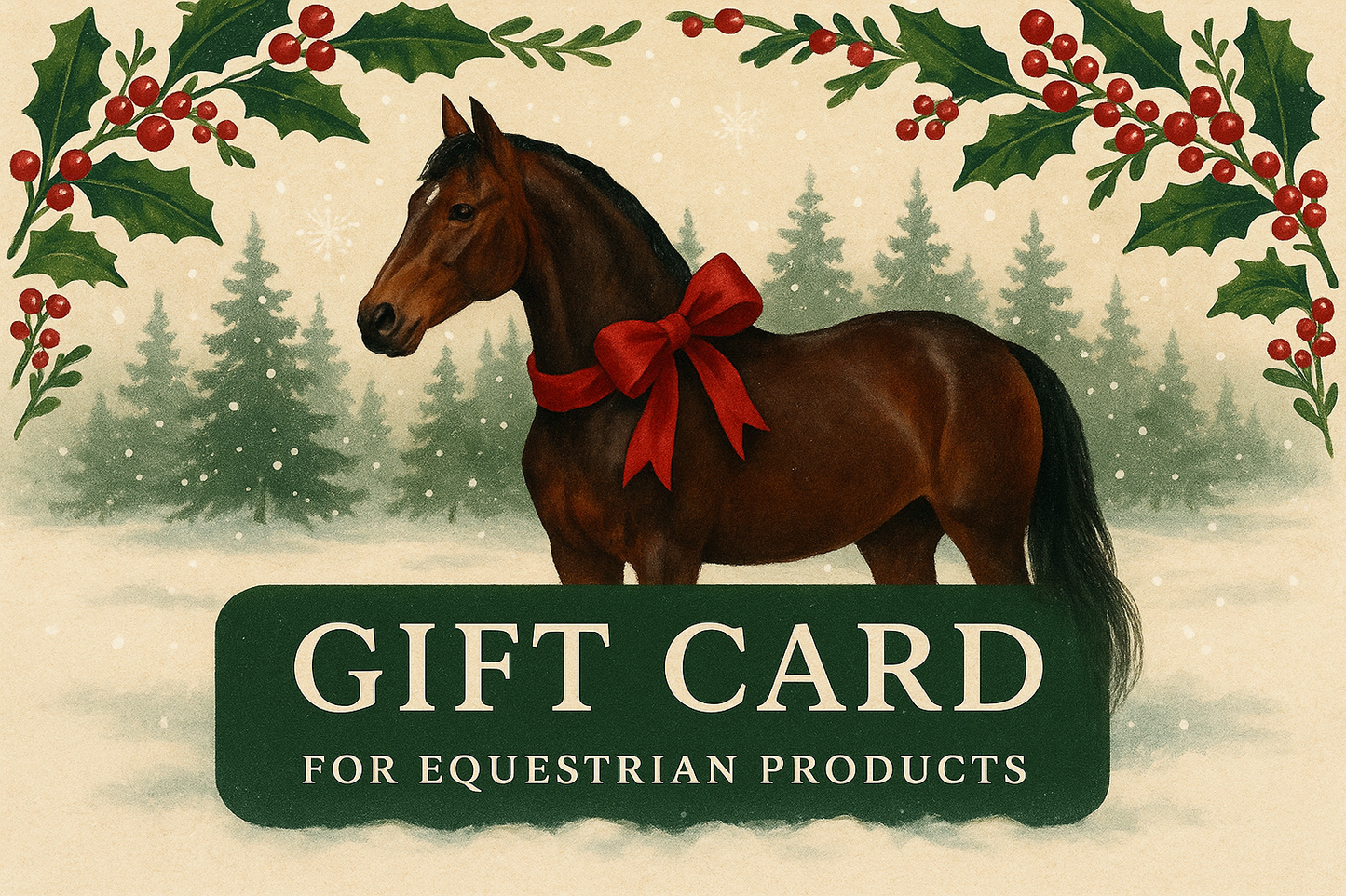 gift card for horse products christmas card